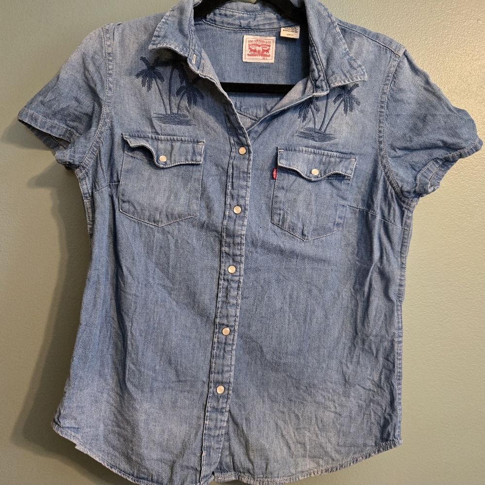 Levi's Palm Tree Denim Button Up